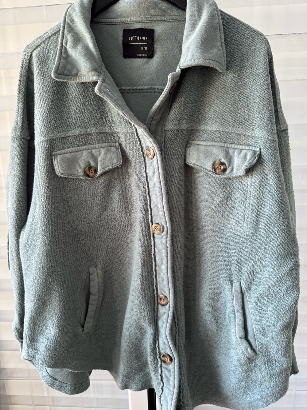 Cotton On Women's Sage Green Teddy Fleece Jacket